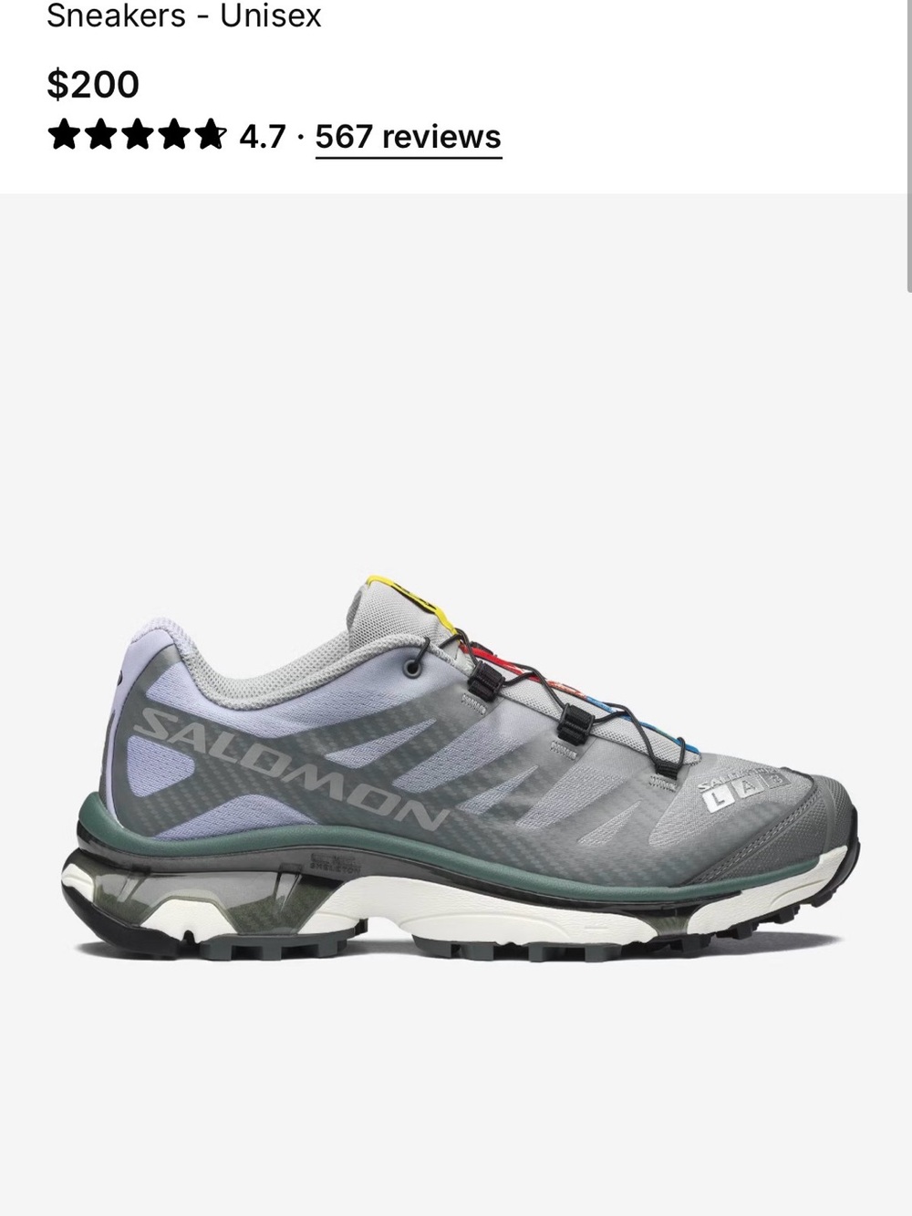 Salomon Unisex Gray and White Trail Running Shoes with Quick lace